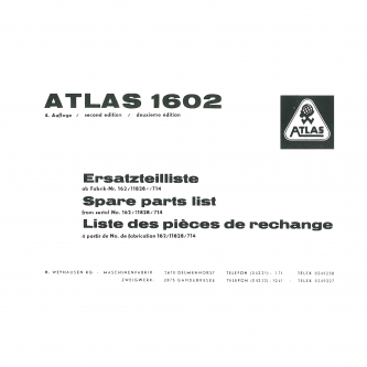 Atlas 1602 Parts Catalog